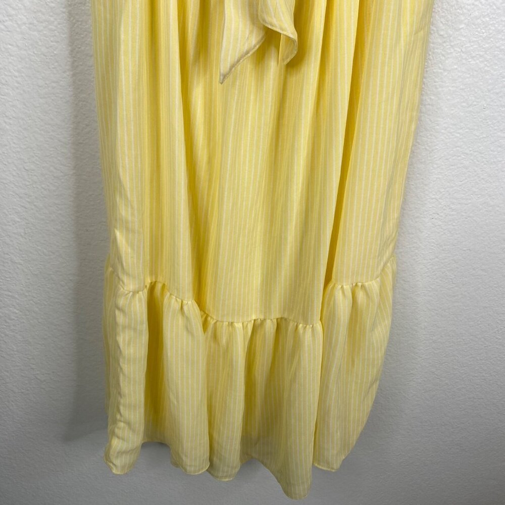 BCBGeneration Dress Women's Butter Yellow Sz S Sleeveless Tiered Milkmaid Trad - Picture 6 of 11